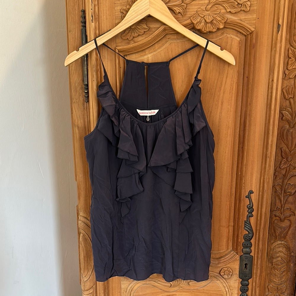 Rebecca Taylor 100% silk ruffle top